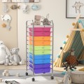 Rolling Storage Cart Organizer with 10 Compartments and 4 Universal Casters - Gallery View 61 of 66